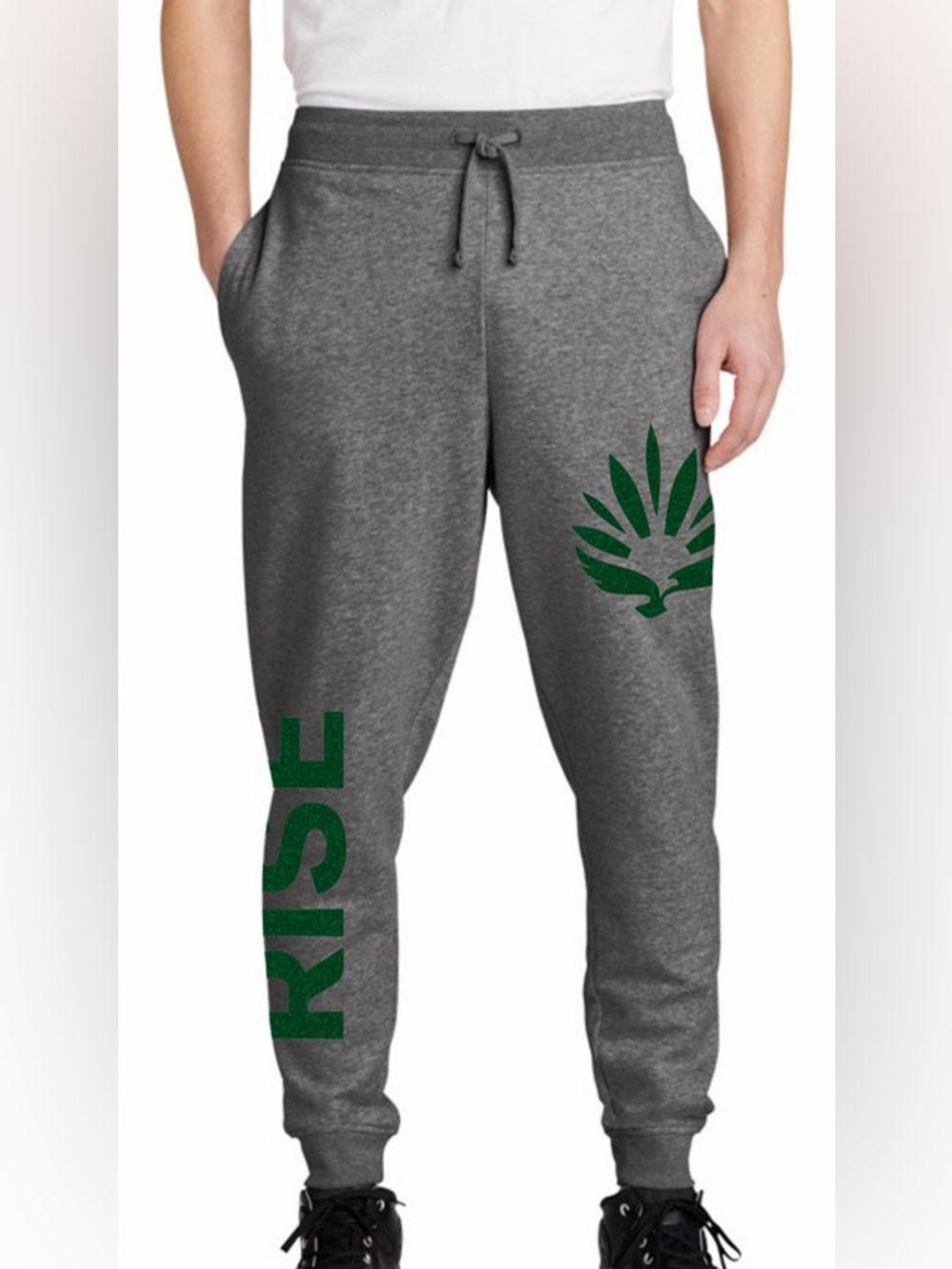 RISE UNISEX DARK GREY JOGGERS sz medium skinny leg smoking dispo merch